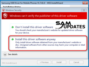 Install Samsung USB Driver