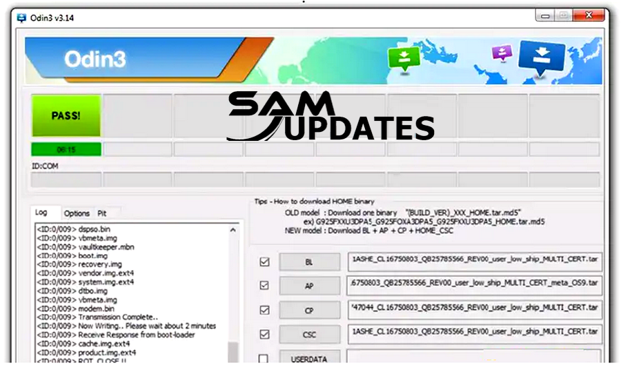 Flash Patched AP file using Odin