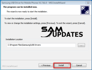 Install Samsung USB Driver2