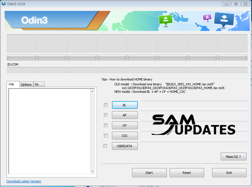 Launch Samsung Odin Flash Tool